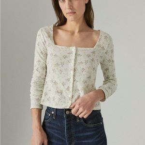 Lucky Brand Pointelle Cardigan Top